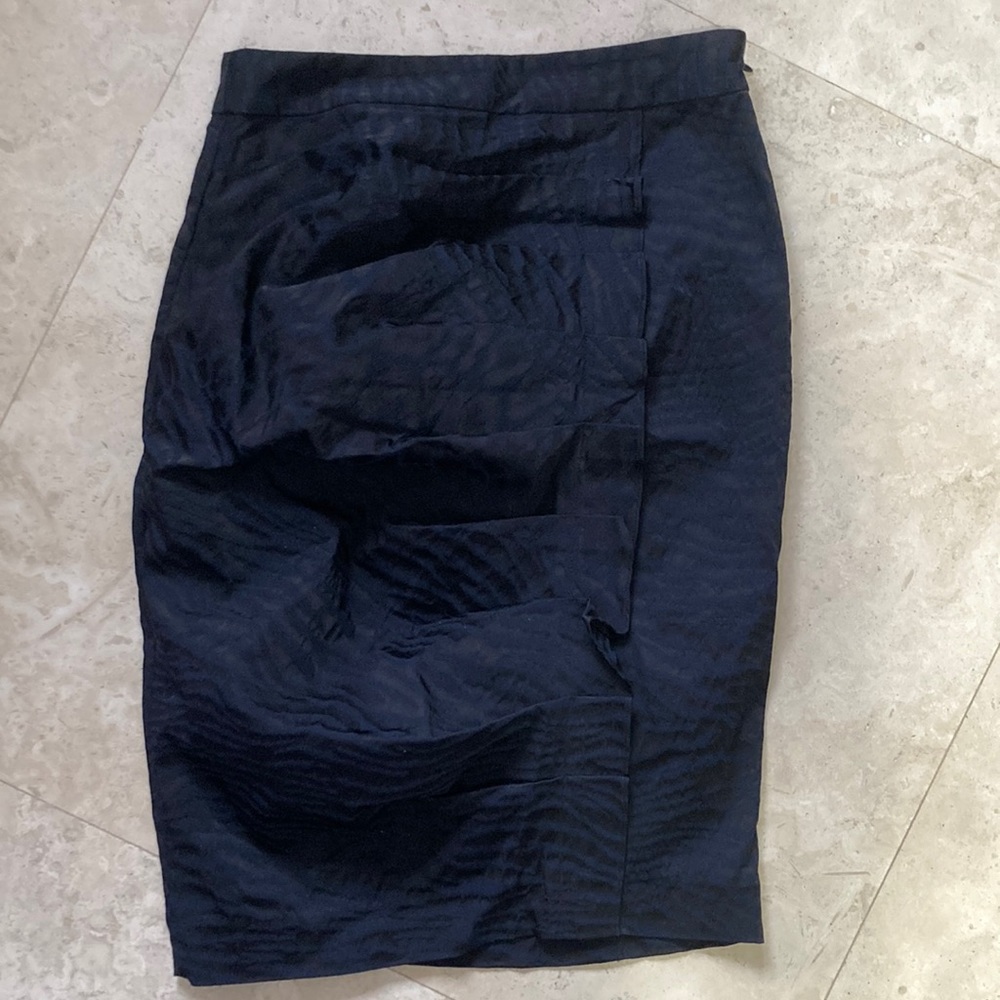 Diane von Furstenberg skirt, mid length, ruffle side zip straight pencil skirt